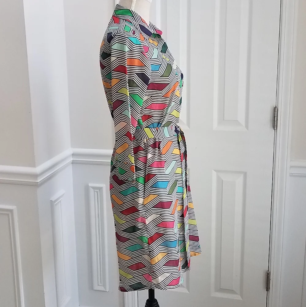 Vilagallo Adrianna Multicolor Printed Shirt Dress Cotton‎